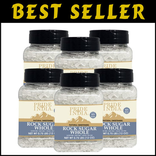 Traditional Indian Crystal Rock Sugar - Pack of 6, Convenient Dual Sifter Design