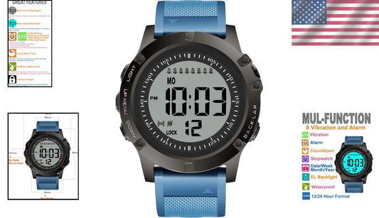 Waterproof Medication Reminder Watch with 8 Vibrating Alarms for Seniors