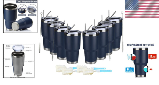 Durable 30oz Double Wall Coffee Tumblers - BPA-Free for On-the-Go Beverages