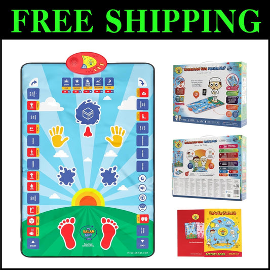 Engaging Kids Salah Prayer Mat with Touch Keys & Audio Guide for Ages 3-8