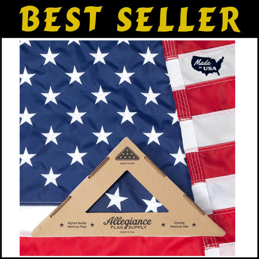 Lightweight 3' x 5' American Flag - American-Sourced Embroidered Excellence