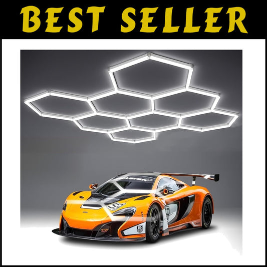 Elegant Aluminum Hexagon Garage Light - 720W, 86400 Lumens for Commercial Use