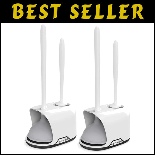 360-Degree Deep Cleaning Toilet Brush & Plunger Set for Perfect Restroom Care