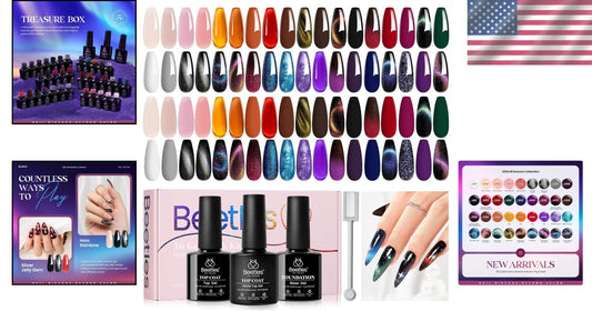 Captivating 39-Pc Gel Nail Polish Collection: Gemstone Colors for Trendy Styles