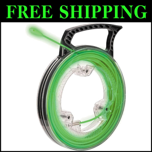 Versatile Glow-in-the-Dark 40-Foot Fish Tape with Stainless Steel End Connector
