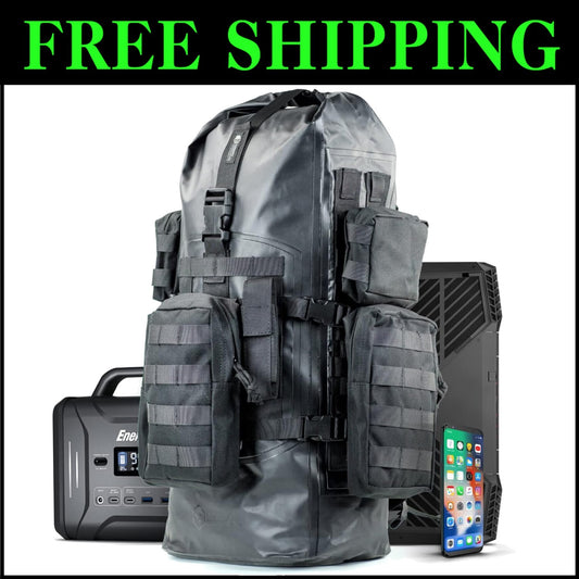 40L Military-Grade Waterproof Faraday Backpack with MOLLE System for Electronics