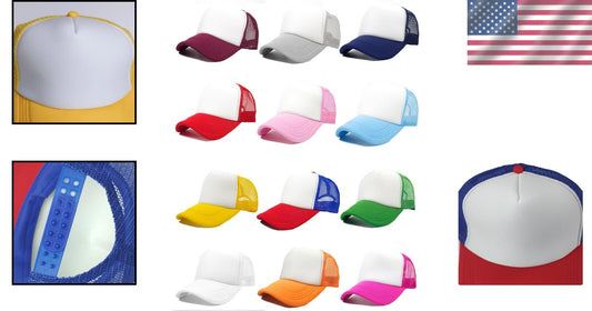 Elegant Sublimation Blank Trucker Hats - 12-Pack DIY Snapback Caps for Events