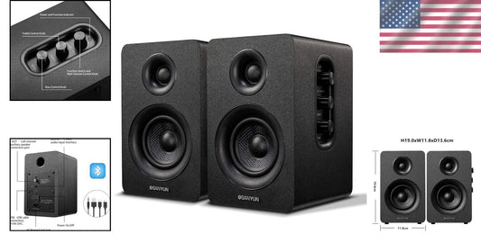 Compact SW208 Bookshelf Speakers - HiFi 60W Dynamic Sound for Gaming & Music