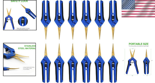 12PCS Titanium-Coated Pruning Shears Set with Ergonomic Handles for Gardeners