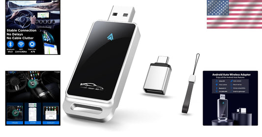 Sleek Wireless Android Auto Adapter for Enhanced Audio Experience - Plug & Play