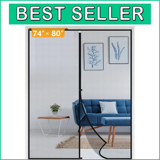 Magnetic Screen Door 76" x 81" - Fits 74" x 80" Sliders - Pet-Friendly Entry