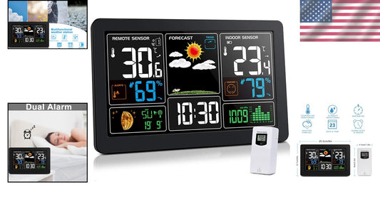 Color Display Indoor/Outdoor Thermometer with Bluetooth & Alarm Functionality