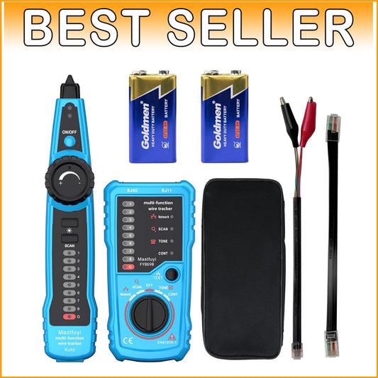 Battery-Powered Digital Cable Finder with RJ11/RJ45 Connectors for Easy Use