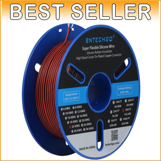 High-Temperature Resistant 22 AWG Silicone Wire 500ft for Various Applications