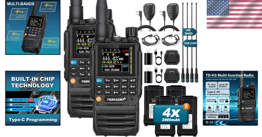 Durable Multi-Band Radio with TFT Color Screen, Includes Extensive Accessories