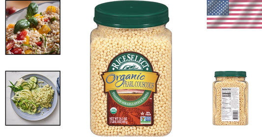 Healthy Organic Pearl Couscous Jars - Non-GMO & High-Protein Kitchen Essential