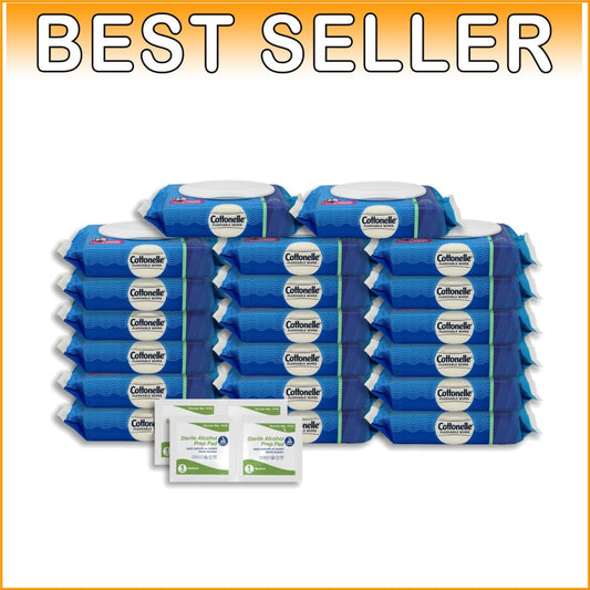 Cottonelle Flushable Wipes – 840 Biodegradable Wipes in 20 Resealable Packs