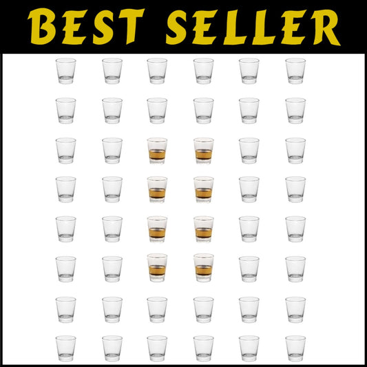 1.5oz Heavy Base Shot Glasses Set - Clear Crystal for Perfect Shots, 48 Pcs