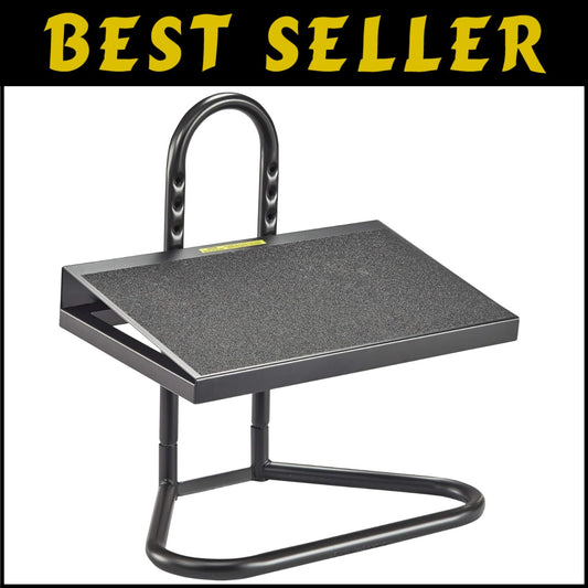 Heavy-Gauge Steel Footrest with 9 Adjustable Heights - Relieve Fatigue in Style