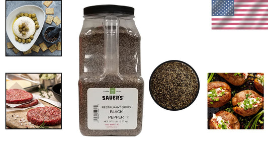 Bold Flavor Coarse Ground Black Pepper | 5-Pound Canister for Professional Use