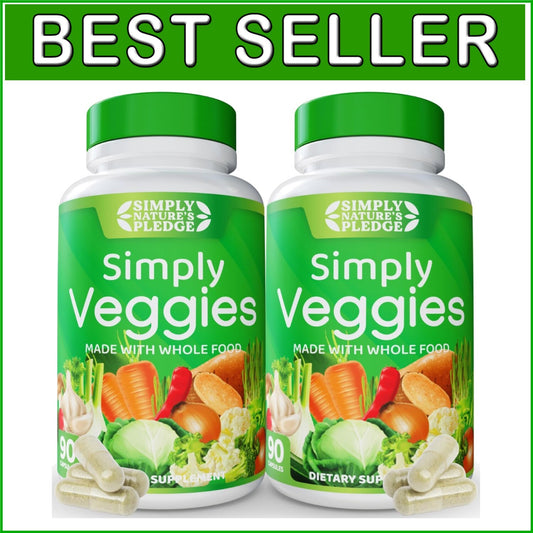 Plant-Based 90 Veggie Capsules with 42 Fruits & Veggies - Gluten-Free Nutrition