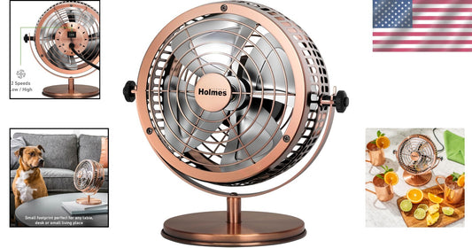 Elegant 6-Inch Desk Fan with Brushed Copper Finish - Home & Office Essential
