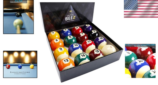 Standard Size Billiard Balls - Deluxe Resin, Ideal Holiday Gift for Pool Lovers