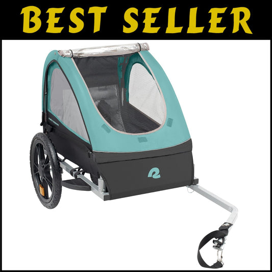 Weather-Resistant Children's Bike Trailer with Reflectors & Rear Storage