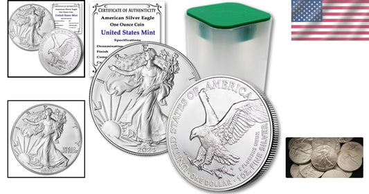 10 x 1 oz American Eagle Silver Bullion Coins in Original Tube - 2024 Edition