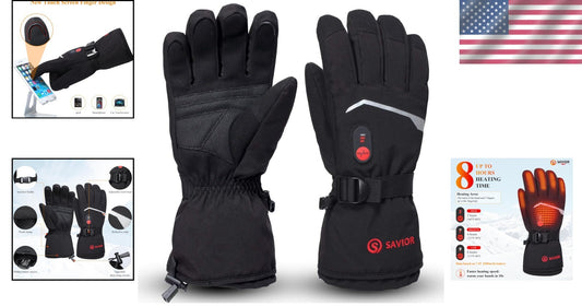 Rechargeable Heated Gloves - Touch Screen & Reflective Safety for Winter Sports
