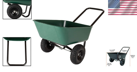 Durable 300 lb Capacity Garden Barrow with Pneumatic Wheels for Easy Transport