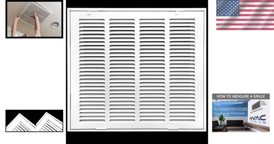 Premium 16 x 14 White Steel Air Filter Grille with Smooth Powder-Coat Finish