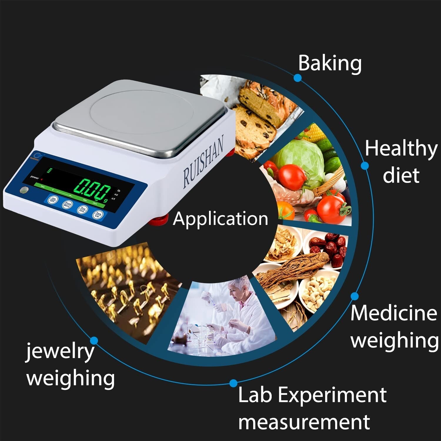 Compact Mini 5000g Digital Lab Balance with Stainless Steel Pan – 0.01g Accuracy