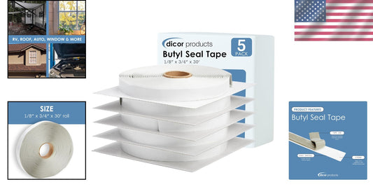 High-Tack Butyl Seal Tape - Ideal for RV and Trailer Sealing - 5 Rolls 30' Each