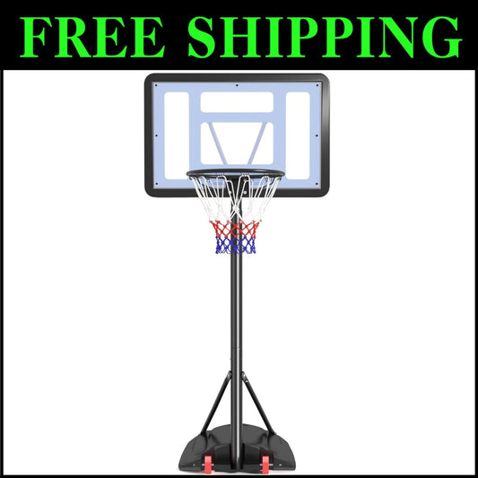 Durable Metal Portable Basketball Goal - Ideal for Kids & Teens, 32” Backboard