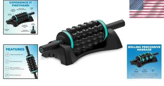 Deep Tissue RPM Rolling Massager - Hands-Free Percussion Therapy for Relief