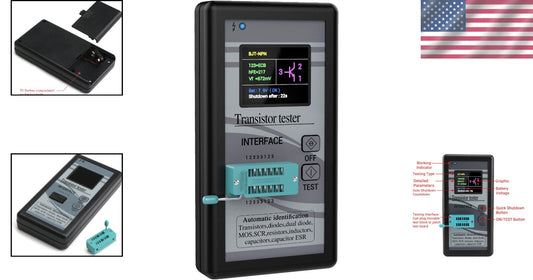 Advanced Battery-Powered LCR Meter with Color Display for Transistors & More