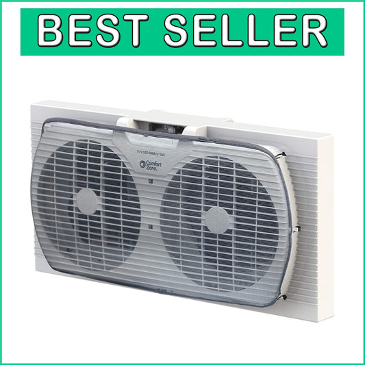 Energy-Efficient 9” Window Exhaust Fan with Removable Bug Screen & Quiet Speed
