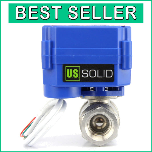 9-24V Motorized Ball Valve, Stainless Steel, Full Port - Safe for Drinking Water