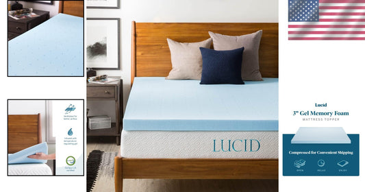 Enhance Sleep with 3-Inch King Gel Memory Foam Topper - Plush & Comfortable