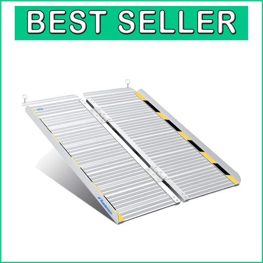 3FT Portable Folding Wheelchair Ramp - 600 lbs Load Capacity for Home & Outdoor