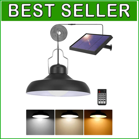 Adjustable Color Temperature Solar Pendant Light - Remote-Controlled & Dimmable