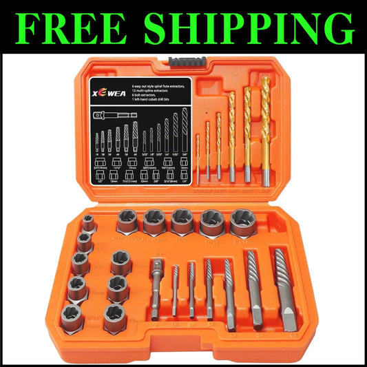 Comprehensive 26PC Screw & Bolt Kit with Easy-Out Extractor and Cobalt Drill Bit