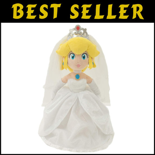 Cute and Colorful Super Mario Peach Bride Wedding Plush - 6.5 x 4.5 x 13.5