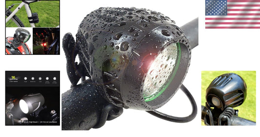 1200 Lumen Waterproof Rechargeable Headlight with 4 Modes & Taillight Accessory