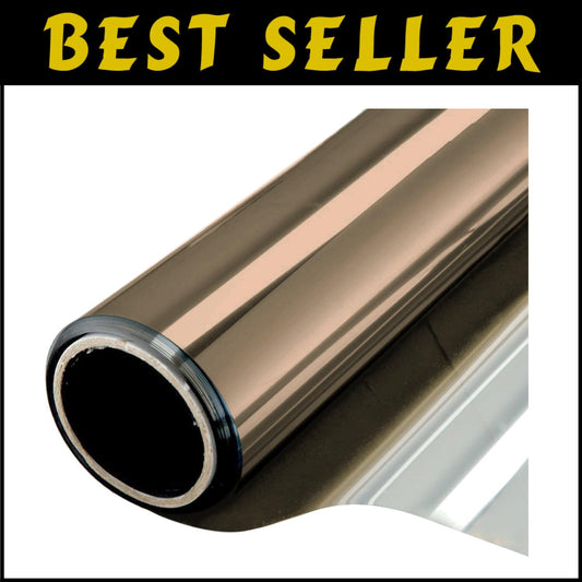 Brown & Silver One-Way Window Tint - Static Cling Privacy Film 6 Mil Thickness