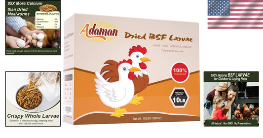 Sustainable 10LB Dried Black Soldier Fly Larvae - Premium Nutrition for All Pets