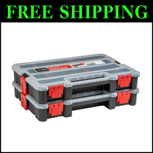 Durable 2-Pack Organizer Box for Small Tools - Water Repellent Storage Solution