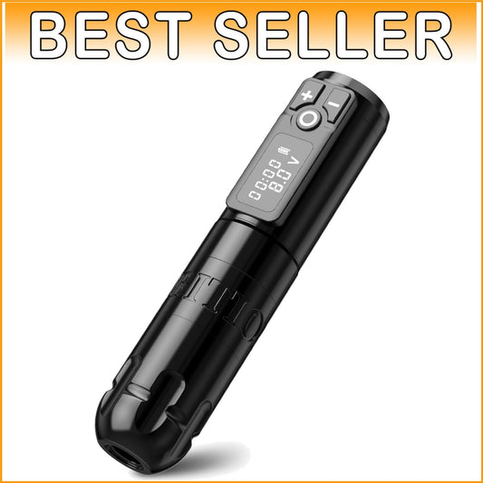 Ergonomic Tattoo Pen Machine - Water-Resistant with RCA Adapter & Charging Cable