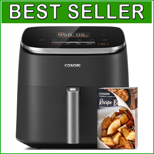 Effortless Cooking with 6-Qt Air Fryer - 9 Functions, Recipes & Quiet Operation